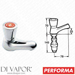 Performa H 313007 873 1/2 Self-Closing Basin Tap Hot Spare Parts